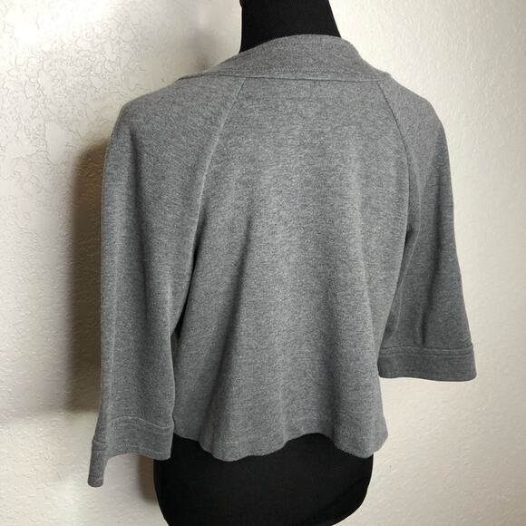 Hanna Andersson gray button front cropped swing jacket size Medium Petite PM - Picture 13 of 14